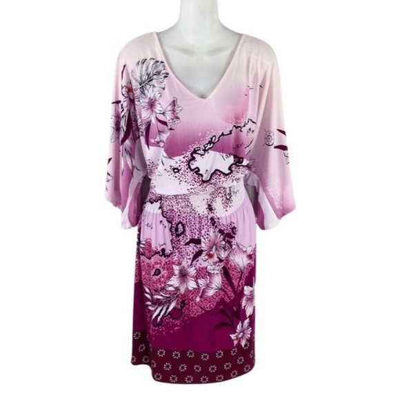 White House Black Market Dresses & Skirts - White House Black Market Purple Pink Tropical-Print dress. Size XL